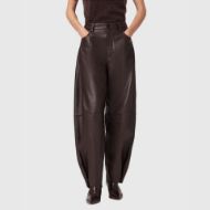 Picture of ALLSAINTS WOMEN'S JETT LEATHER TROUSERS IN BITTER BROWN 1