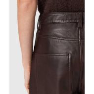 Picture of ALLSAINTS WOMEN'S JETT LEATHER TROUSERS IN BITTER BROWN 3