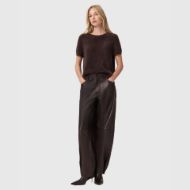 Picture of ALLSAINTS WOMEN'S JETT LEATHER TROUSERS IN BITTER BROWN 4