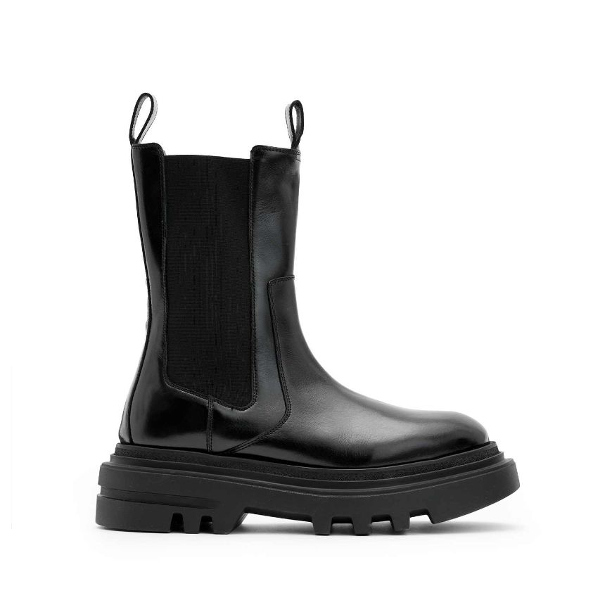 Picture of ALLSAINTS WOMEN'S ALEX BOOT IN BLACK SHINE