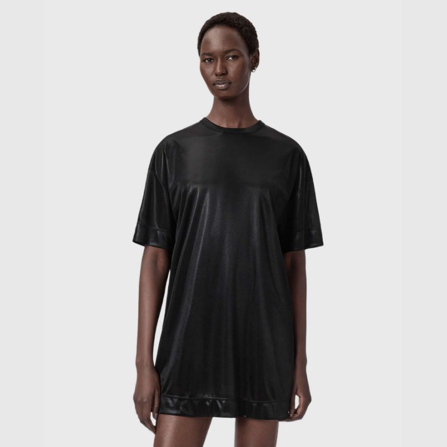 Picture of ALLSAINTS WOMEN'S SPARKLE TEE DRESS IN BLACK