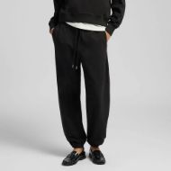 Picture of REPLAY WOMEN'S FLEECE JOGGERS WITH R EMBROIDERY IN BLACK 1