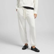 Picture of REPLAY WOMEN'S FLEECE JOGGERS WITH R EMBROIDERY IN NATURAL WHITE 1