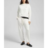 Picture of REPLAY WOMEN'S FLEECE JOGGERS WITH R EMBROIDERY IN NATURAL WHITE 2