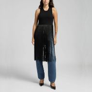 Picture of REPLAY WOMEN'S FRINGED DRESS-STYLE TOP IN BLACK 1