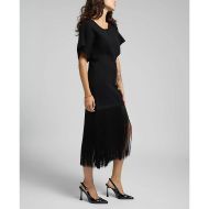 Picture of REPLAY WOMEN'S FRINGED MIDI DRESS IN BLACK 4