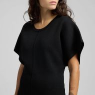 Picture of REPLAY WOMEN'S FRINGED MIDI DRESS IN BLACK 6