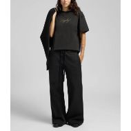 Picture of REPLAY WOMEN'S HIGH WAIST WIDE LEG JOGGER WITH LOGO IN BLACK 7