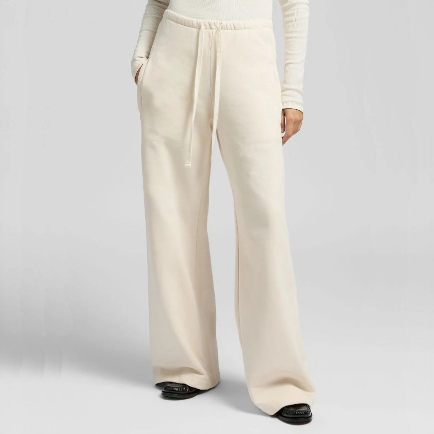 Picture of REPLAY WOMEN'S HIGH WAIST WIDE LEG JOGGER WITH LOGO IN WINTER WHITE