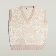 Picture of G-STAR WOMEN'S JACQUARD VEST KNIT IN DK TALC FOREST CAMO 6