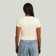 Picture of G-STAR WOMEN'S HERITAGE HARDWARE BABY TOP IN MILK 2