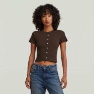 Picture of G-STAR WOMEN'S HERITAGE HARDWARE BABY TOP IN GANACHE 1