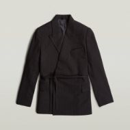 Picture of G-STAR WOMEN'S DOUBLE BREASTED BELTED BLAZER IN DK BLACK PINSTRIPE 6