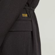 Picture of G-STAR WOMEN'S DOUBLE BREASTED BELTED BLAZER IN DK BLACK PINSTRIPE 3