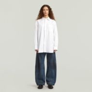 Picture of G-STAR WOMEN'S OVERSIZED ZIP POPLIN SHIRT IN WHITE 4