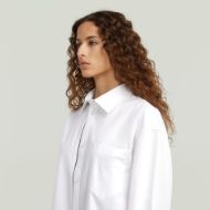 Picture of G-STAR WOMEN'S OVERSIZED ZIP POPLIN SHIRT IN WHITE 3