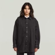 Picture of G-STAR WOMEN'S MAXI SHIRT IN WORN IN OYSTER SHELL LASERED PINSTRIPE 1