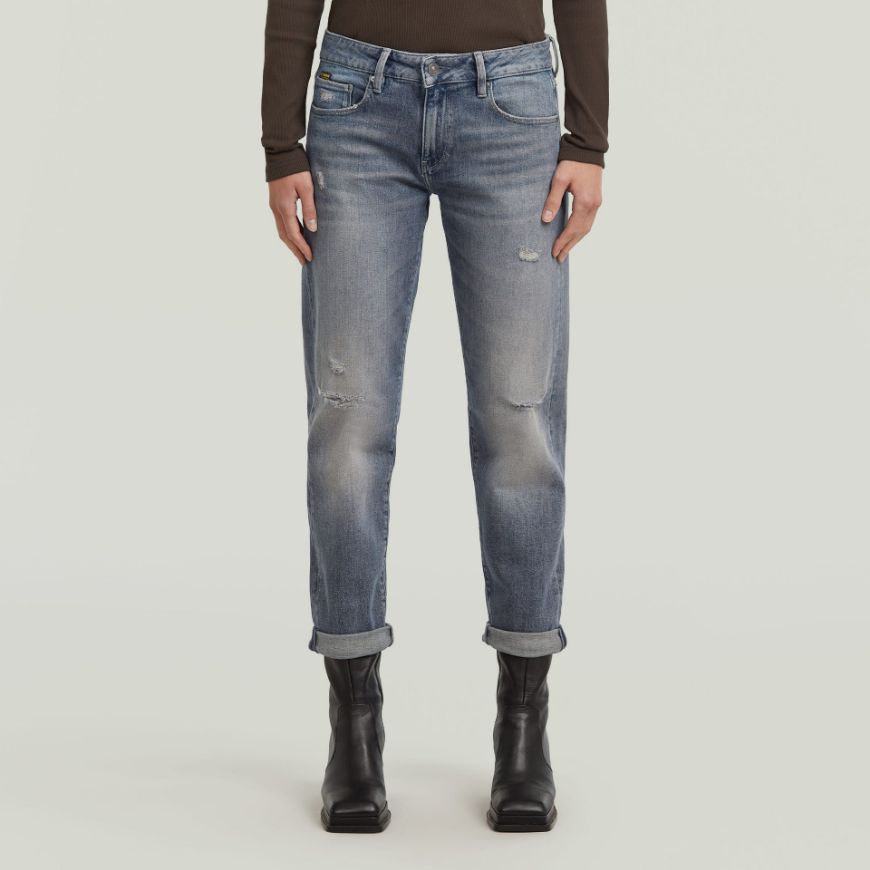 Picture of G-STAR WOMEN'S KATE BOYFRIEND JEANS IN WORN IN ELECTRIC BLUE DESTROYED