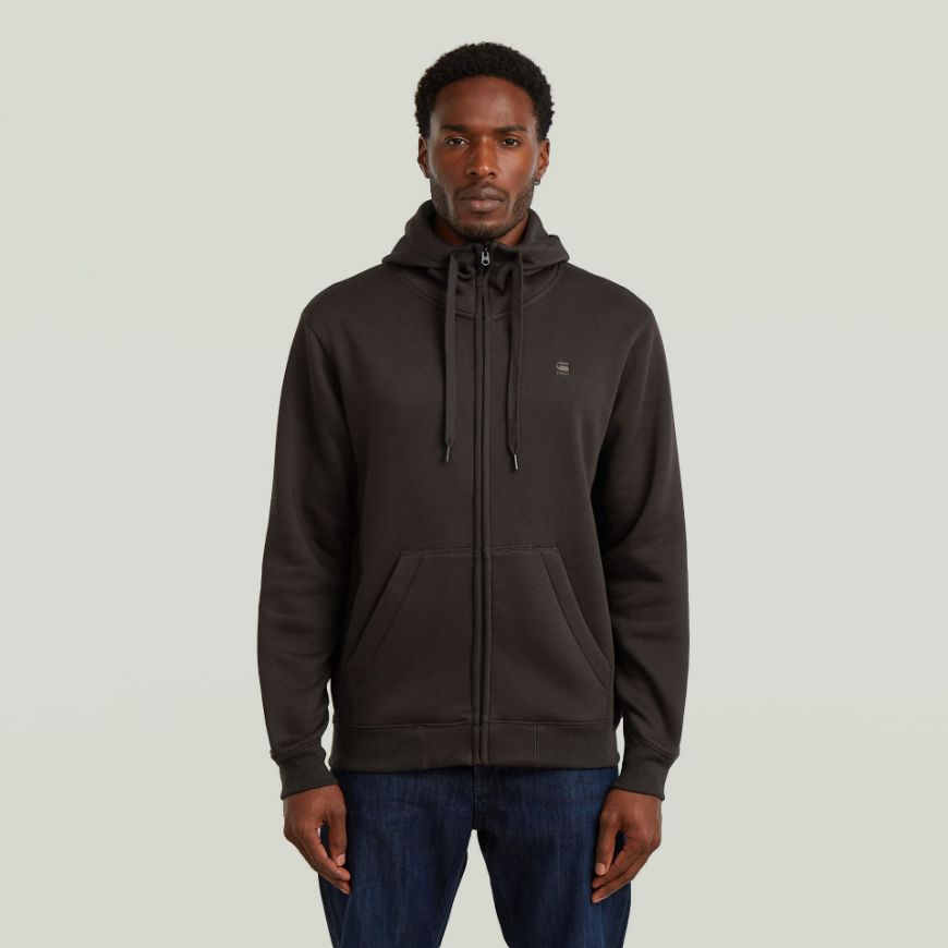 Picture of G-STAR MEN'S PREMIUM CORE HOODED ZIP SWEATER IN GANACHE