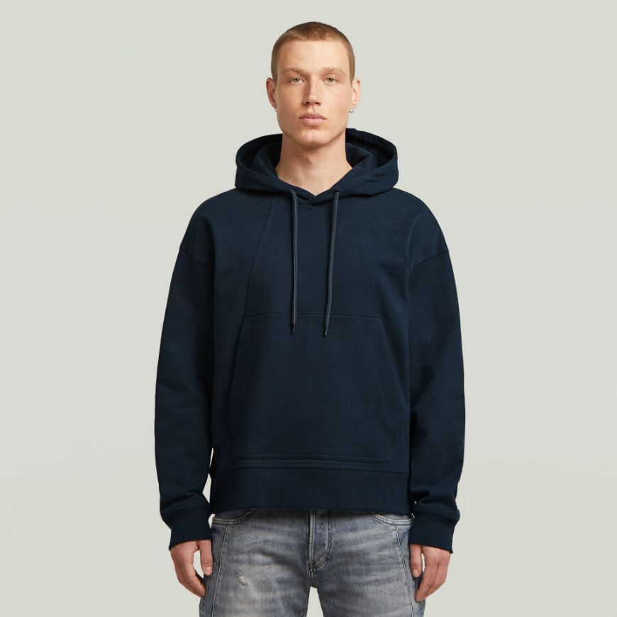 Picture of G-STAR MEN'S A LINE LOOSE HOODED SWEATER IN DK PATRIOT BLUE