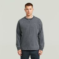 Picture of G-STAR MEN'S WASHED HB SWEATER IN DK BLACK GD SNOW BLEACH 1