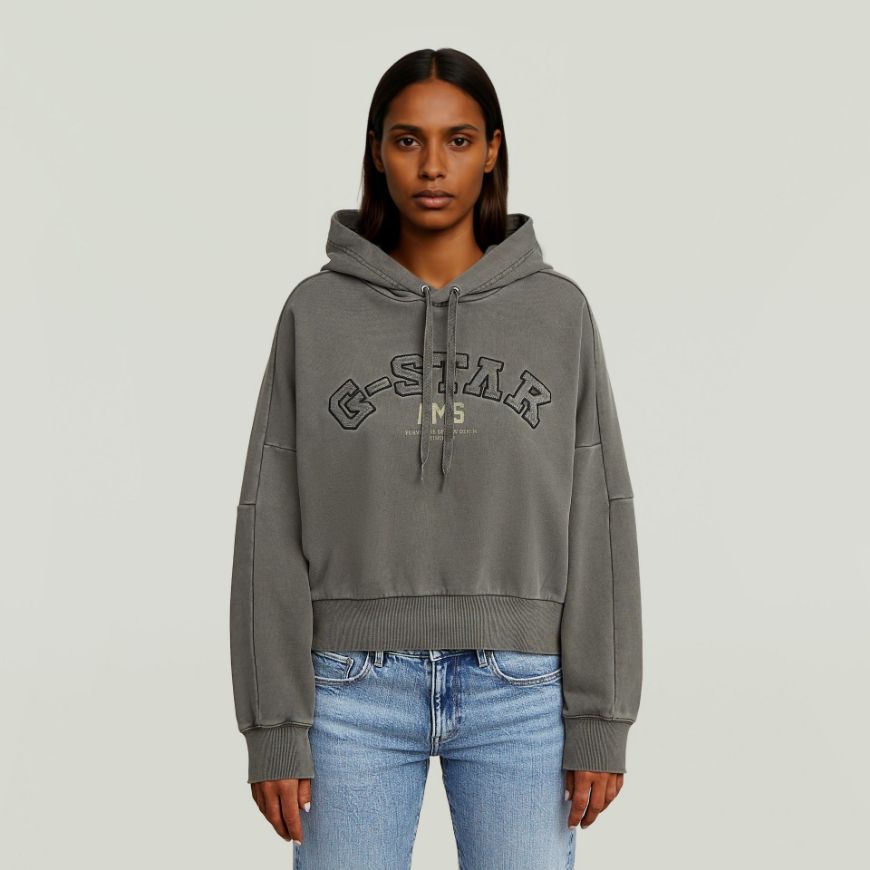 Picture of G-STAR WOMEN'S COLLEGIC HOODED SWEATER IN ASFALT GD