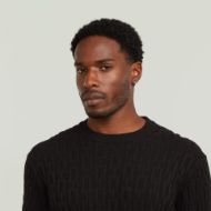 Picture of G-STAR MEN'S CHAIN STRUCTURE SWEATER IN DK BLACK 3