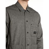 Picture of REPLAY MEN'S HERRINGBONE BUTTONED JACKET IN BLACK/NATURAL WHITE 6