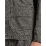 Picture of REPLAY MEN'S HERRINGBONE BUTTONED JACKET IN BLACK/NATURAL WHITE 4