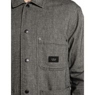 Picture of REPLAY MEN'S HERRINGBONE BUTTONED JACKET IN BLACK/NATURAL WHITE 5