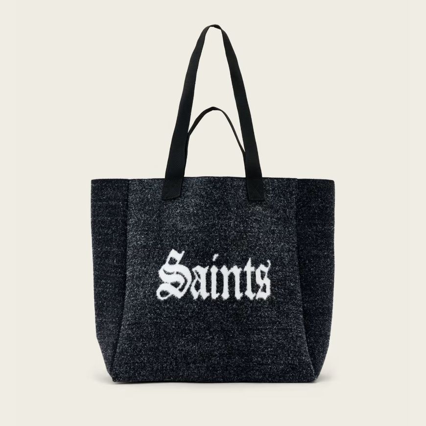 Picture of ALLSAINTS WOMEN'S IZZY FZZY SAINT TOTE BAG IN BLACK