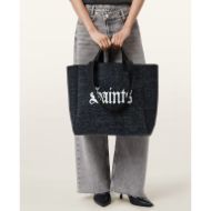 Picture of ALLSAINTS WOMEN'S IZZY FZZY SAINT TOTE BAG IN BLACK 8