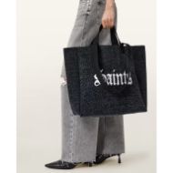 Picture of ALLSAINTS WOMEN'S IZZY FZZY SAINT TOTE BAG IN BLACK 7