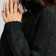 Picture of REPLAY WOMEN'S WOOL BLEND CARDIGAN WITH SHERPA EFFECT IN BLACK 4