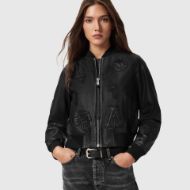 Picture of ALLSAINTS WOMEN'S ORTEN 94 BOMBER IN BLACK 4