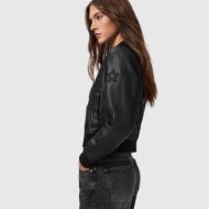 Picture of ALLSAINTS WOMEN'S ORTEN 94 BOMBER IN BLACK 3