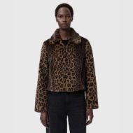 Picture of ALLSAINTS WOMEN'S SAYE FAUX FUR JACKET IN LEOPARD BROWN 1