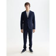 Picture of SCOTCH&SODA MEN'S CORE - UNCONSTRUCTED PEAK LAPEL COOL-WOOL BLAZER IN NAVY 7