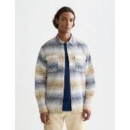 Picture of SCOTCH&SODA MEN'S WAFFLE STRUCTURE STRIPE SHIRT IN NAVY 4