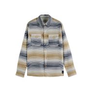 Picture of SCOTCH&SODA MEN'S WAFFLE STRUCTURE STRIPE SHIRT IN NAVY 1