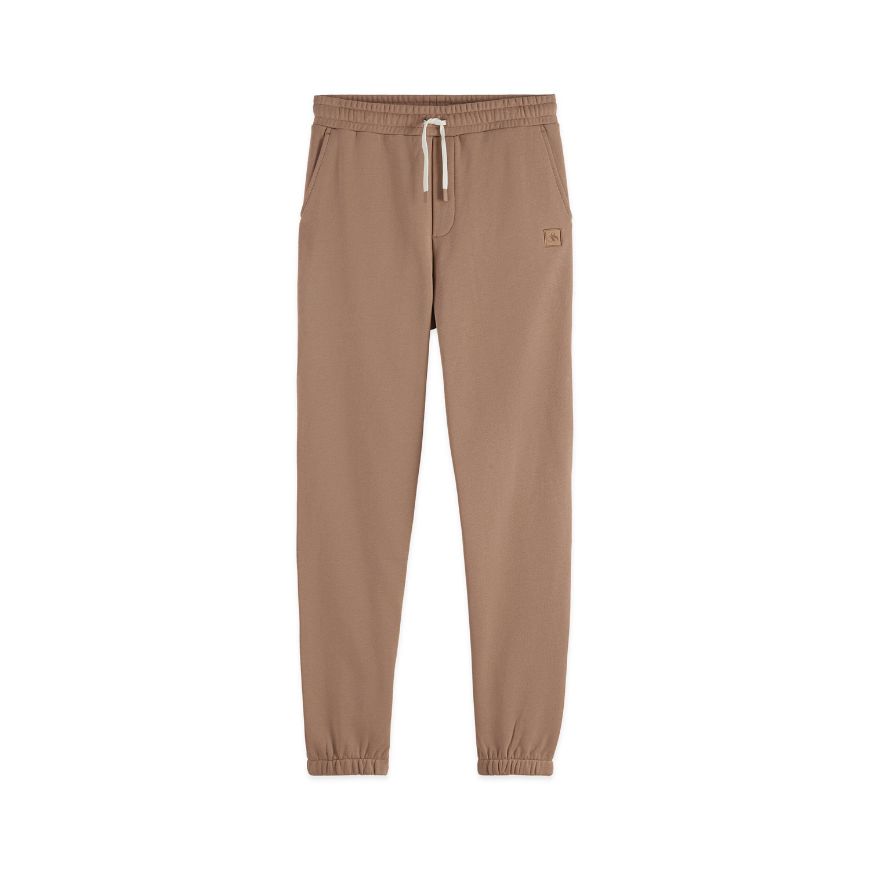 Picture of SCOTCH&SODA MEN'S SEASONAL CORE LOGO BADGE REGULAR-FIT SWEATPANTS IN LIGHT PASTEL BROWN