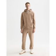 Picture of SCOTCH&SODA MEN'S SEASONAL CORE LOGO BADGE REGULAR-FIT HOODIE IN LIGHT PASTEL BROWN 7