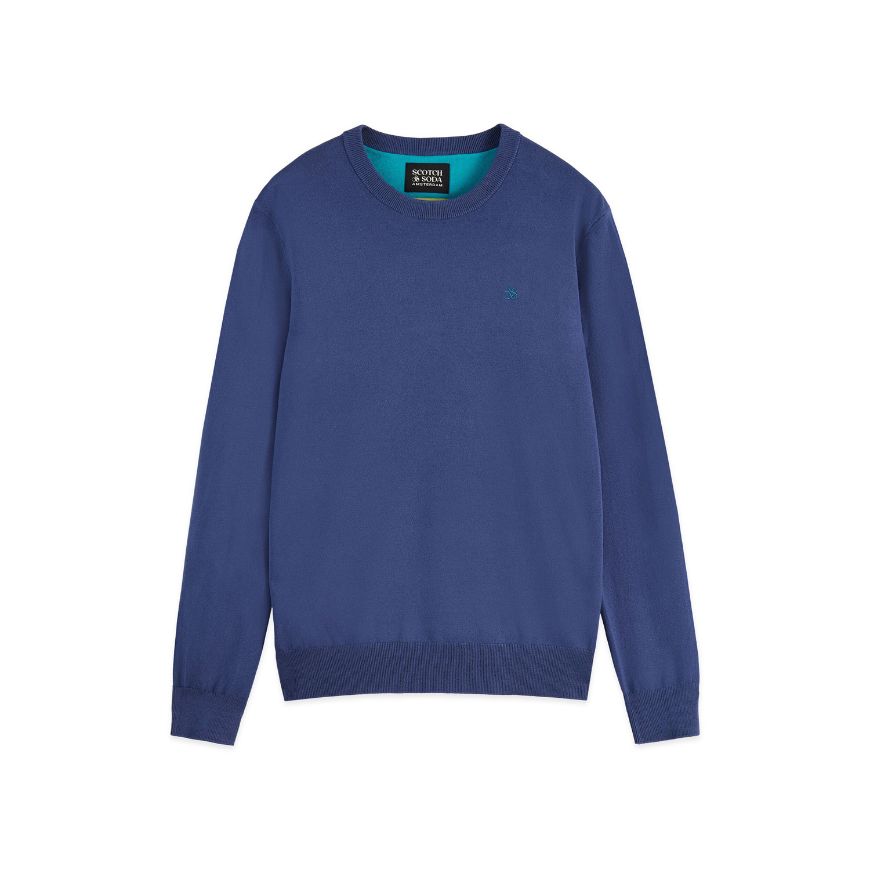 Picture of SCOTCH&SODA MEN'S SEASONAL CORE ECOVERO PULLOVER IN NAVY