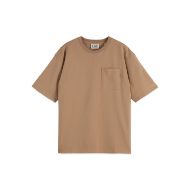 Picture of SCOTCH&SODA MEN'S SEASONAL CORE 3 CROSSES CHEST POCKET LOOSE-FIT T-SHIRT IN MEDIUM BEIGE 1