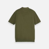 Picture of SCOTCH&SODA MEN'S CORE - STRUCTURED KNITTED REGULAR-FIT POLO IN DARK GREEN 2