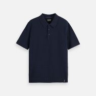 Picture of SCOTCH&SODA MEN'S CORE - STRUCTURED KNITTED REGULAR-FIT POLO IN NAVY 1