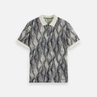 Снимка на SCOTCH&SODA MEN'S MICRO ALLOVER PRINT REGULAR FIT POLO IN WHITE 1
