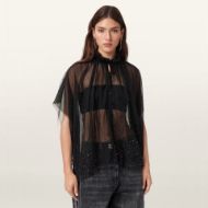 Снимка на ALLSAINTS ДАМСКИ ТОП SEZ EMBELLISHED TULLE CAPE В ЧЕРНО 1