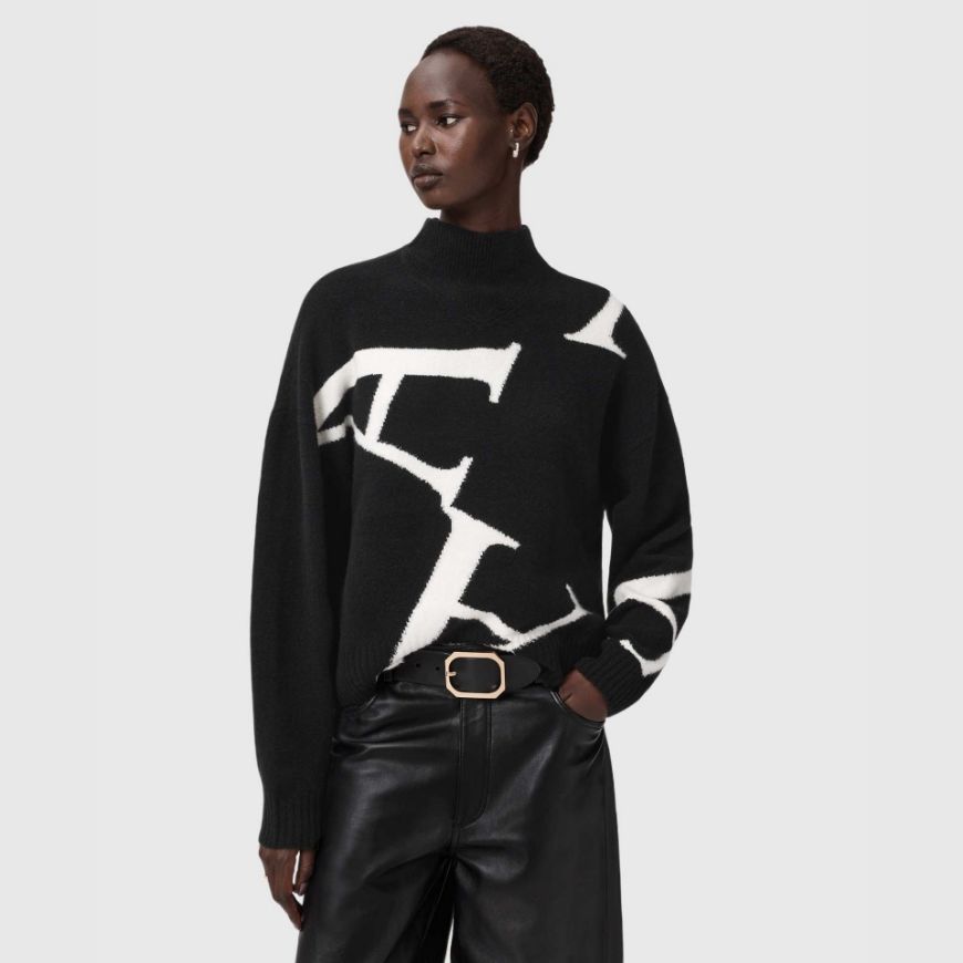 Снимка на ALLSAINTS ДАМСКИ ПУЛОВЕР A STAR JUMPER В ЧЕРНО/БЯЛО
