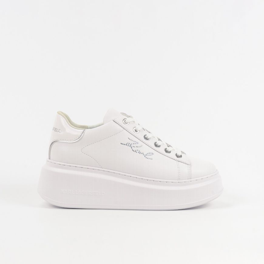 Picture of KARL LAGERFELD WOMEN'S ANAKAPRI RHINESTONE KARL TRIM IN WHITE W/SILVER